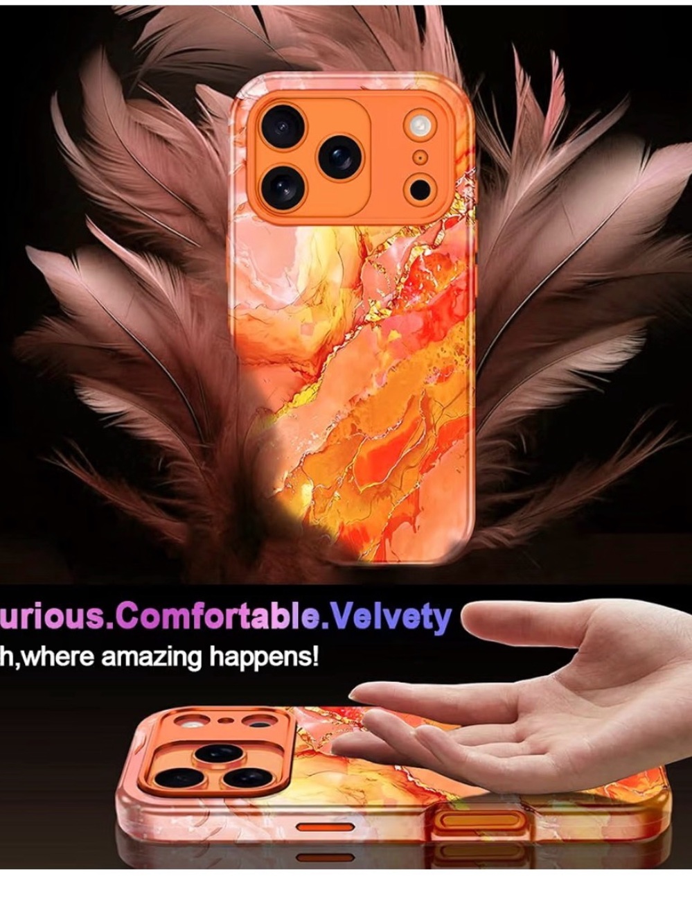 Orange iPhone 17 Pro Max Case with MagSafe Compatibility shockproof NEW - Picture 7 of 11